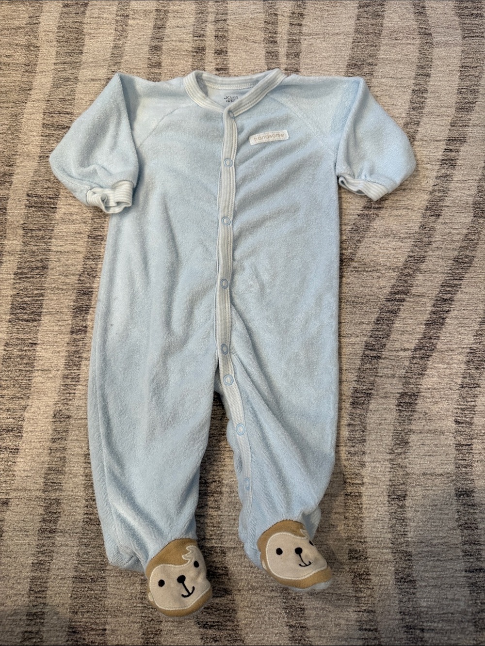 Carter's Pale Blue Fleece Footed Sleeper